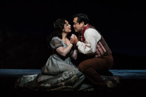 Natalya Romaniw (Tosca) and SeokJong Baek (Cavaradossi) in Tosca, The Royal Opera ©2024 Clive Barda (2) Tosca